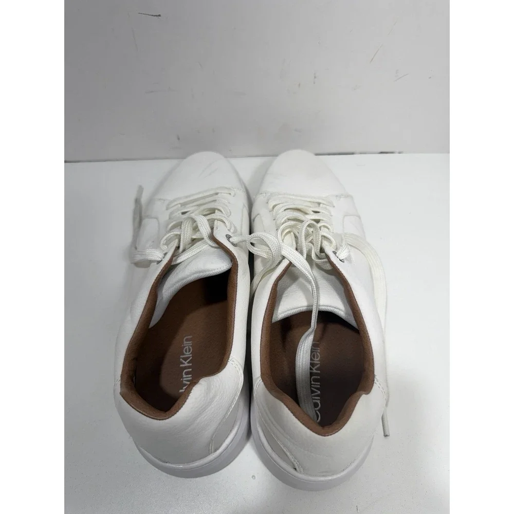 Calvin Klein Wivlo Lace Up Casual Sneakers CMWIVLO-R Men's Sz 10.5 White See Pic